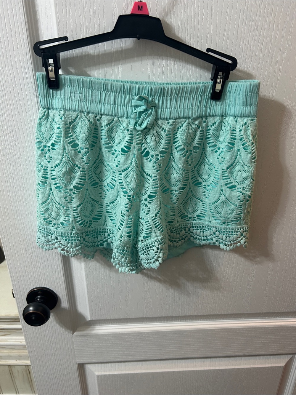 Arizona Jean Company Mint Crochet Lace Shorts
